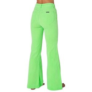 Rolla's Size 26 East Coast Flare Corduroy Pants High Rise Lime Green Retro Y2K *